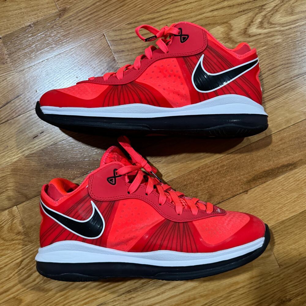 Nike Lebron 8 Low Solar Red Size 9 Basketball Shoe 2011 Release Sneakers